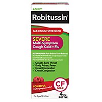 Robitussin CF Max Severe Cough Cold + Flu Relief Maximum Strength - 4 Fl. Oz. - Image 2