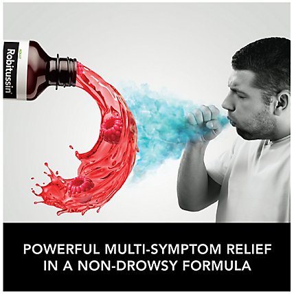 Robitussin Max Strength Severe Multi-Symptom Cough Cold + Flu CF Max Raspberry Mint - 4 Fl. Oz. - Image 2
