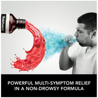 Robitussin Max Strength Severe Multi-Symptom Cough Cold + Flu CF Max Raspberry Mint - 4 Fl. Oz. - Image 2