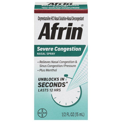 Afrin Nasal Spray Severe Congestion Maximum Strength - 0.5 Fl. Oz. - Image 2