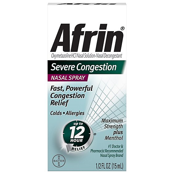 Afrin Nasal Spray Severe Congestion Maximum Strength - 0.5 Fl. Oz.