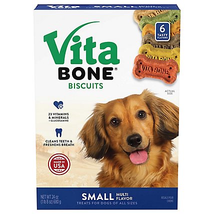 Vita Bone Dog Treats Biscuit Small Flavors Box 6 Count - 24 Oz - Image 1