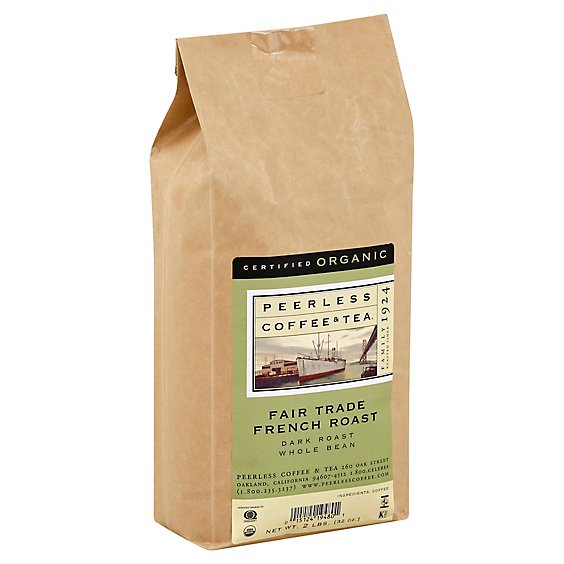 Peerless Coffee & Tea Coffee Organic Whole Bean Dark Roast French Roast - 32 Oz