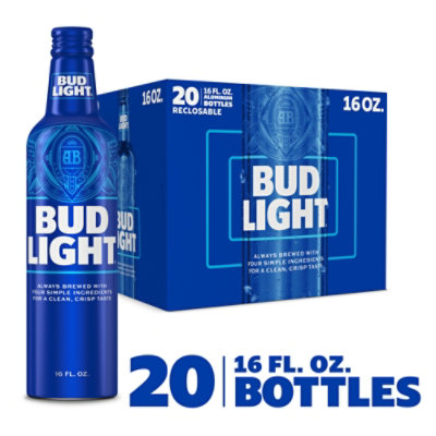 Bud Light American Lager Beer in Bottles - 20 - 16 Fl. Oz. - Image 1