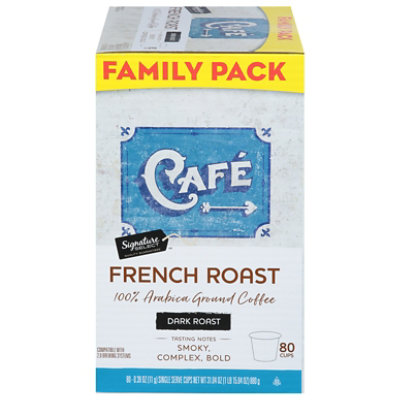 Signature Select Coffee Pods Single Serve Arabica Dark Roast French Roast - 80-0.39 Oz