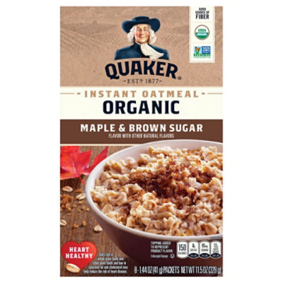 Quaker Select Starts Organic Oatmeal Instant Maple & Brown Sugar - 8-1.44 Oz