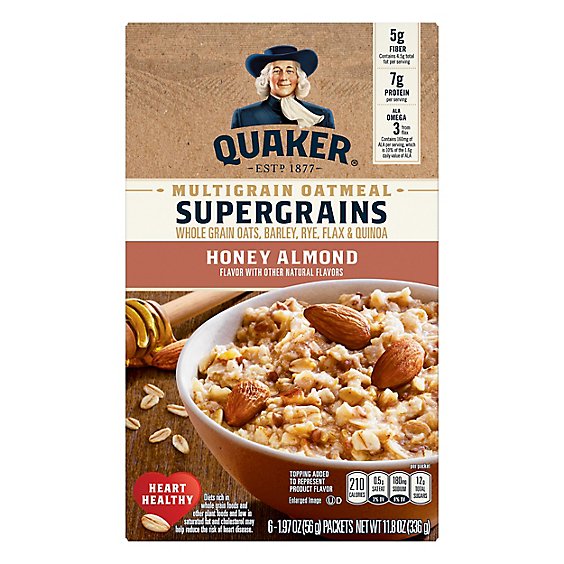 Quaker Select Starts Cereal Instant Hot Super Grains Honey Almond - 6-1.97 Oz