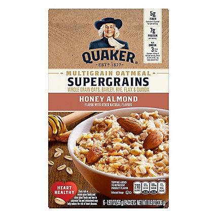 Quaker Select Starts Cereal Instant Hot Super Grains Honey Almond - 6-1.97 Oz - Image 1