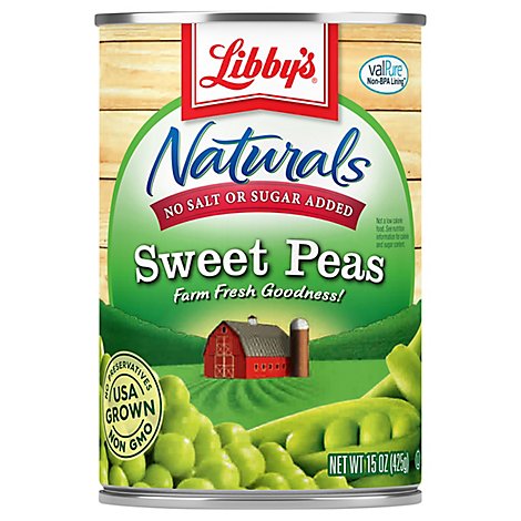 Libbys Naturals Peas Sweet - 15 Oz