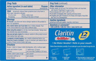Claritin Reditabs 12 Hrs 5 Mg - 30 Count - Image 5