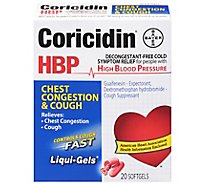 Coricidin HBP Chest Congestion & Cough Liqui-Gels Softgels - 20 Count