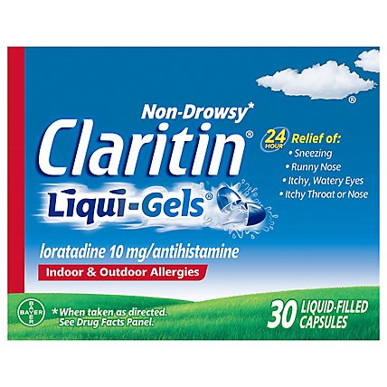 Claritin Antihistamine Liqui-Gels Indoor & Outdoor Allergies 10mg - 30 Count - Image 1