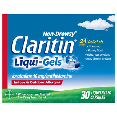 Claritin Antihistamine Liqui-Gels Indoor & Outdoor Allergies 10mg - 30 Count