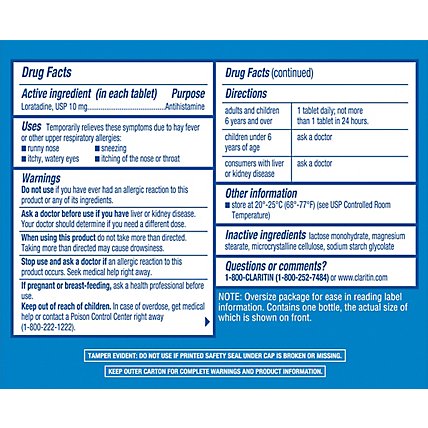 Claritin Tablets Allergy 24 Hrs 10 Mg - 70 Count - Image 4