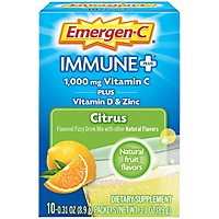 Emergen-C Immune + Citrus Dietary Supplement With Vitamin D Fizzy Drink Mix Vitamin C - 10-0.31 Oz. - Image 2