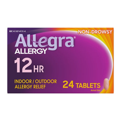 Allegra Adult 12HR Non-Drowsy Antihistamine Allergy Tablets - 24 Count - Image 1