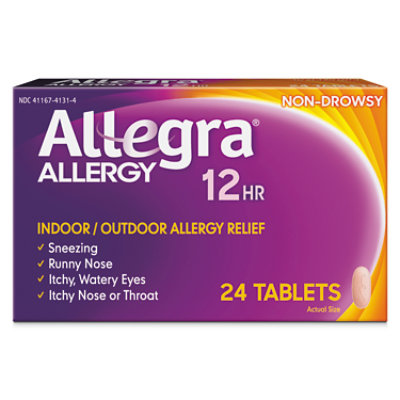 Allegra Allergy Antihistamine Tablets 12 Hour 60mg Non-Drowsy - 24 Count