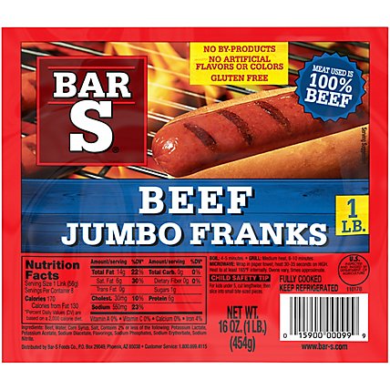 Bar-S Franks Premium Beef Jumbo - 16 Oz - Image 3