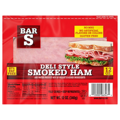 Bar-S Ham Deli Style Smoked - 12 Oz - Image 1