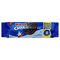 OREO Cookies Sandwich Chocolate Red Creme Winter Cookies King Size - 4.0 Oz - Image 1
