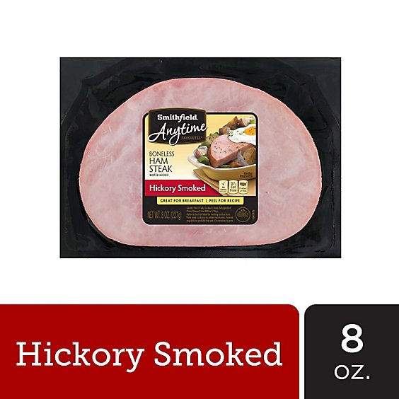 Smithfield Anytime Favorites Ham Steak Boneless Hickory Smoked 97% Fat Free - 8 Oz