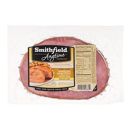 Smithfield Anytime Favorites Ham Steak Boneless Honey Cured 97% Fat Free - 8 Oz - Image 3