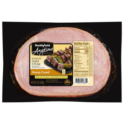 Smithfield Anytime Favorites Ham Steak Boneless Honey Cured 97% Fat Free - 8 Oz - Image 1