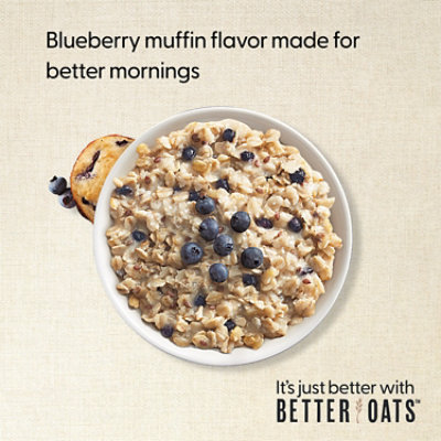 Better Oats Thick & Hearty Blueberry Muffin Quick Cooking Oatmeal With Flax Seeds - 15.1 Oz - Image 3