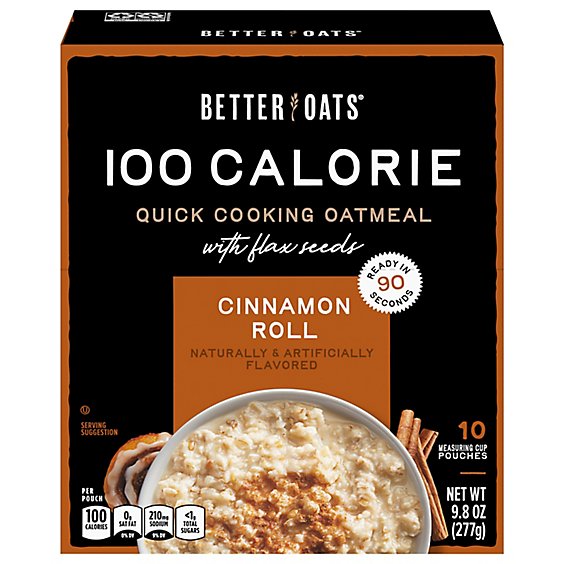 Better Oats Oat Fit Oatmeal Instant Cinnamon Roll - 10 Count