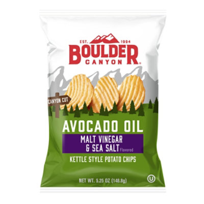 Boulder Canyon Potato Chips Kettle Cooked Malt Vinegar & Sea Salt Bag - 5.25 Oz - Image 2