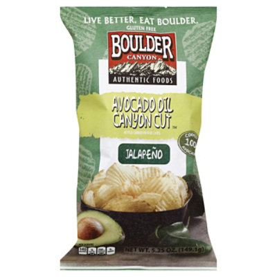 Boulder Canyon Authentic Foods Potato Chips Avocado Oil Canyon Cut Jalapeno - 5.25 Oz