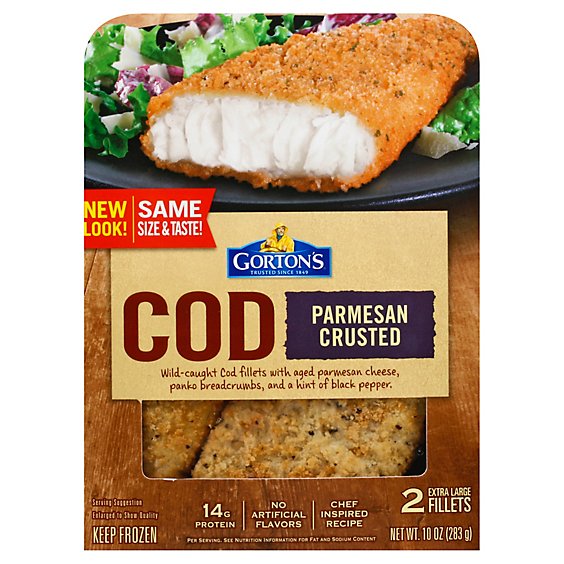 Gortons Fish Fillets Extra Large Cod Parmesan Crusted 2 Count - 10 Oz