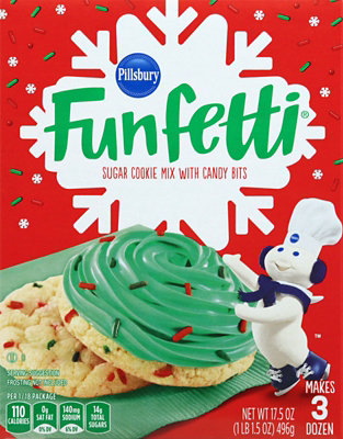 Pillsbury Funfetti Sugar Cookie Mix Holiday With Candy Bits - 17.5 Oz