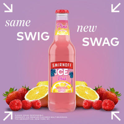 Smirnoff Ice Pink Lemonade 4.5% ABV In Bottles - 6-11.2 Oz - Image 2