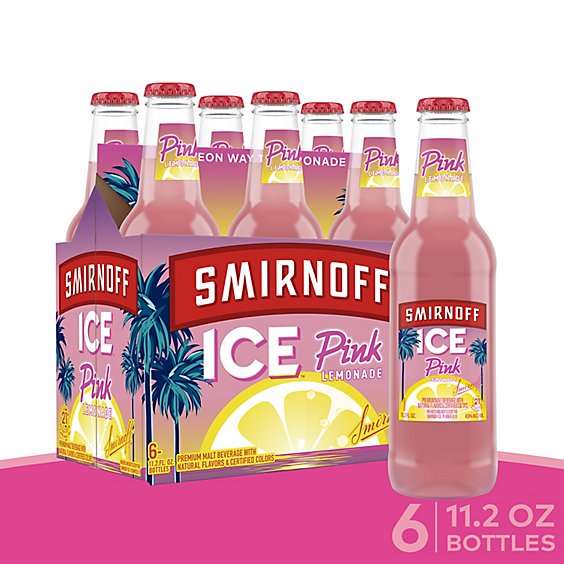 Smirnoff Ice Pink Lemonade 4.5% ABV In Bottles - 6-11.2 Oz