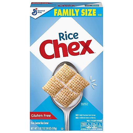 Chex Cereal Rice Gluten Free Oven Toasted Family Size - 18 Oz - Image 2