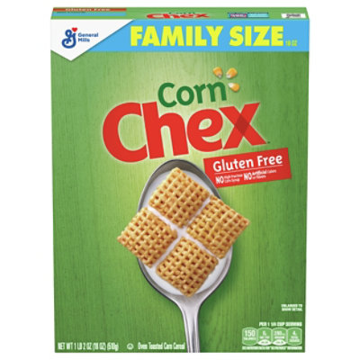 Chex Cereal Corn Gluten Free Oven Toasted Family Size - 18 Oz