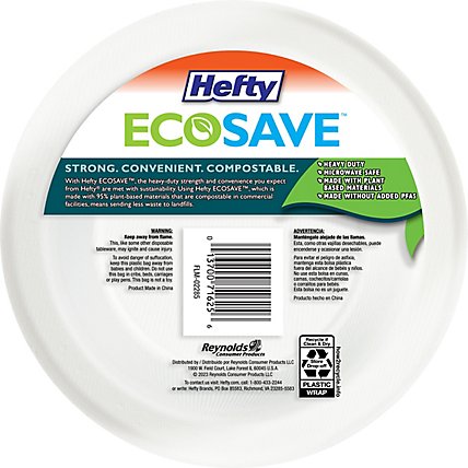 Hefty ECOSAVE 100% Compostable Paper Bowls 16 Ounce White - 25 Count - Image 4
