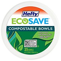 Hefty ECOSAVE 100% Compostable Paper Bowls 16 Ounce White - 25 Count - Image 2