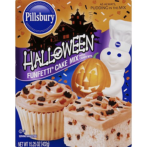 Pillsbury Funfetti Cake Mix Halloween With Candy Bits - 15.25 Oz