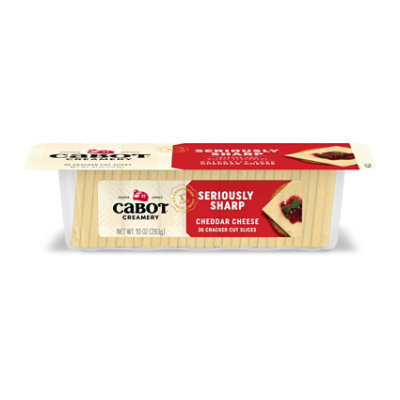 Cabot Creamery Cheese Cracker Cut Slices Seriously Sharp Cheddar - 10 Oz