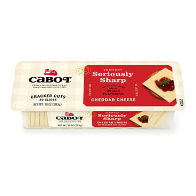 Cabot Creamery Cheese Cracker Cut Slices Seriously Sharp Cheddar - 10 Oz - Image 1