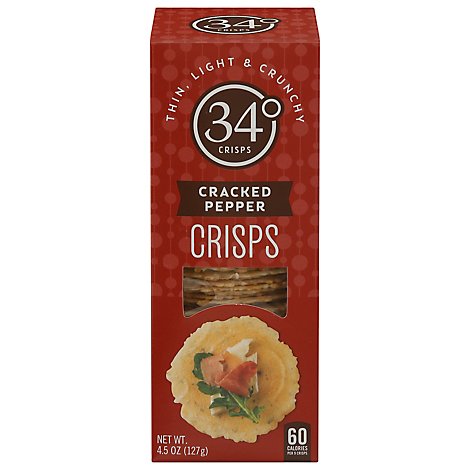 34 Degrees Crackers Pepper - 4.5 Oz