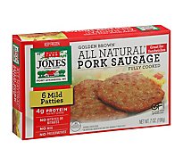 Jones Dairy Farm Patties Sausage Pork Golden Brown Mild Sandwich Size 6 Count - 7 Oz