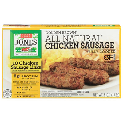 Jones Dairy Farm Sausage All Natural Golden Brown Chicken Links 10 Count - 5 Oz