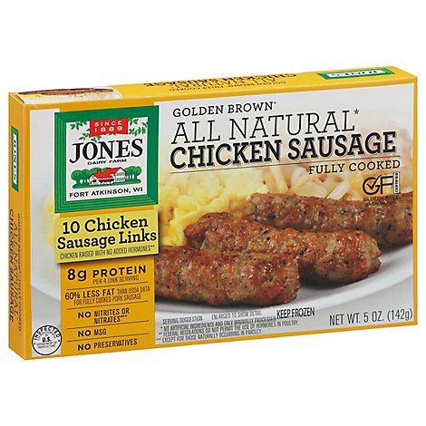 Jones Dairy Farm Sausage All Natural Golden Brown Chicken Links 10 Count - 5 Oz