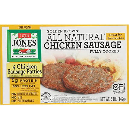 Jones Dairy Farm Sausage All Natural Golden Brown Chicken Patties 4 Count - 5 Oz - Image 2