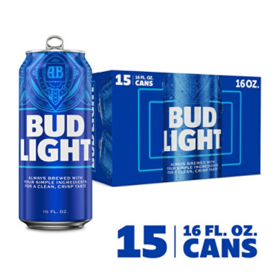 Bud Light Beer Cans - 15-16 Fl. Oz. - Image 1