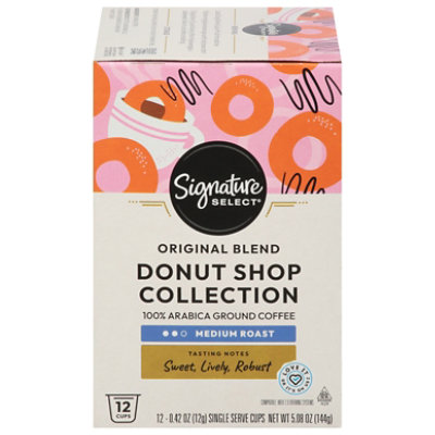 Signature SELECT Donut Shop Collection Coffee Arabica Single Serve Cups Medium Roast - 12 Count