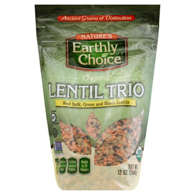 Natures Earthly Choice Lentil Trio Organic - 12 Oz